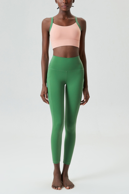 Belay Spaghetti Deconstruct Bodycon Pants Set in Green