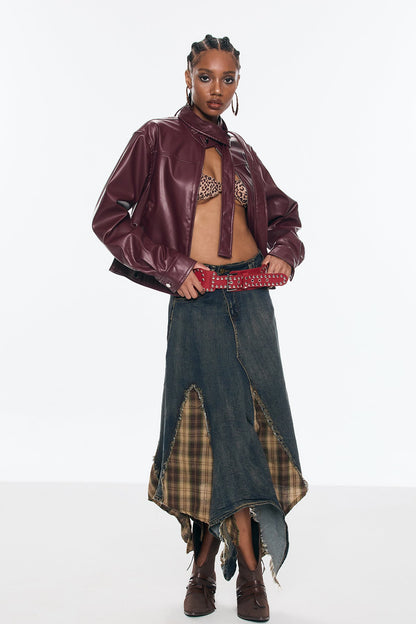 Bendek Deconstruct Grid Fringe Skirt