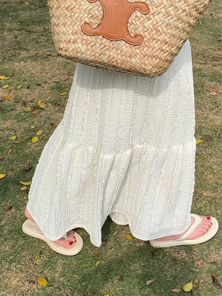 Dressbetty - Ruffle Hem Maxi A-line Skirt