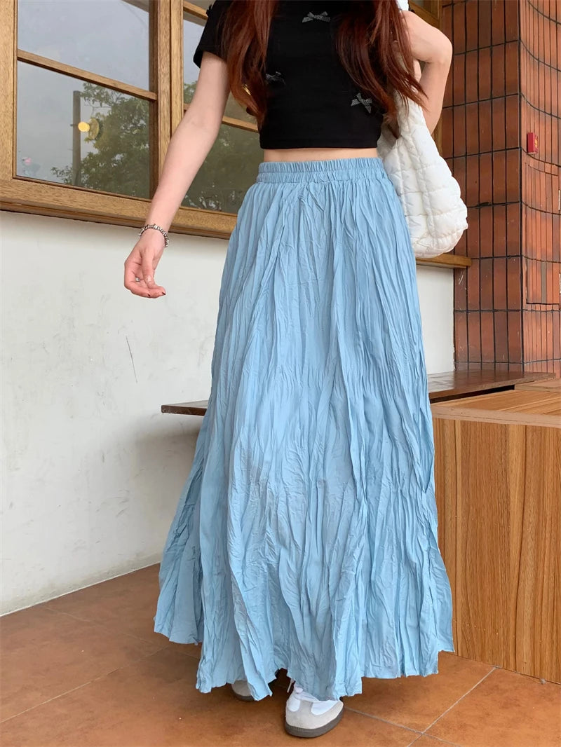 Dressbetty - Elastic Pleated A-line Skirt