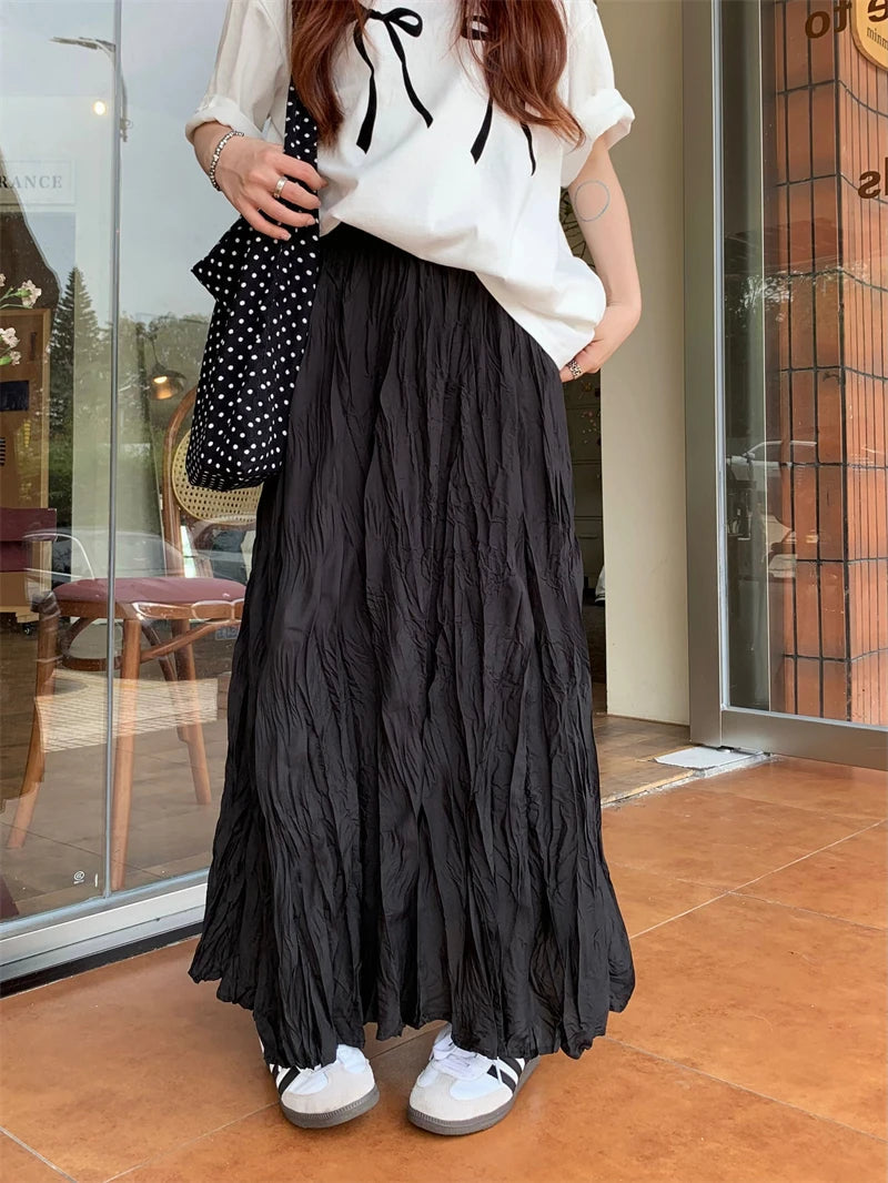 Dressbetty - Elastic Pleated A-line Skirt