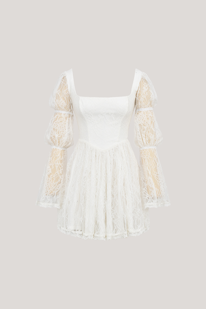 Bethania Lace Ruch Mini Dress