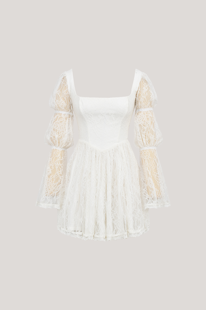 Bethania Lace Ruch Mini Dress