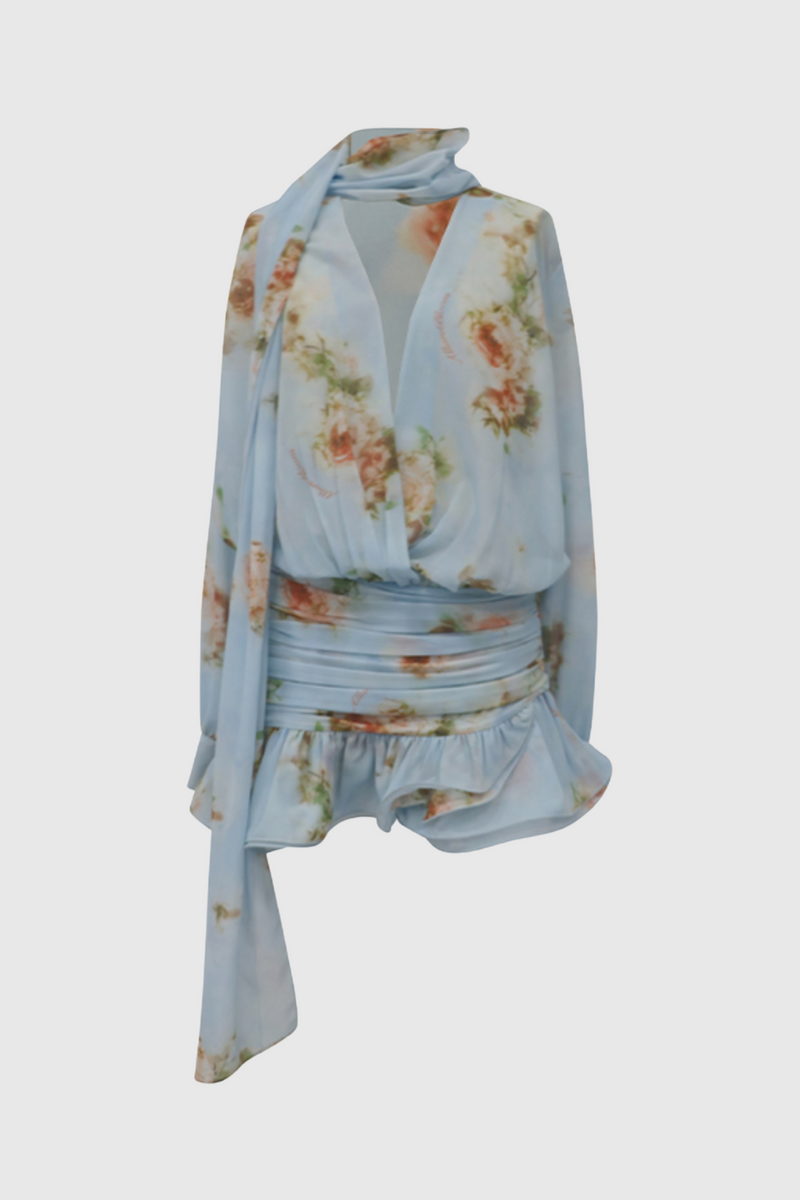 Bhakti Chiffon Ruffle Mini Dress