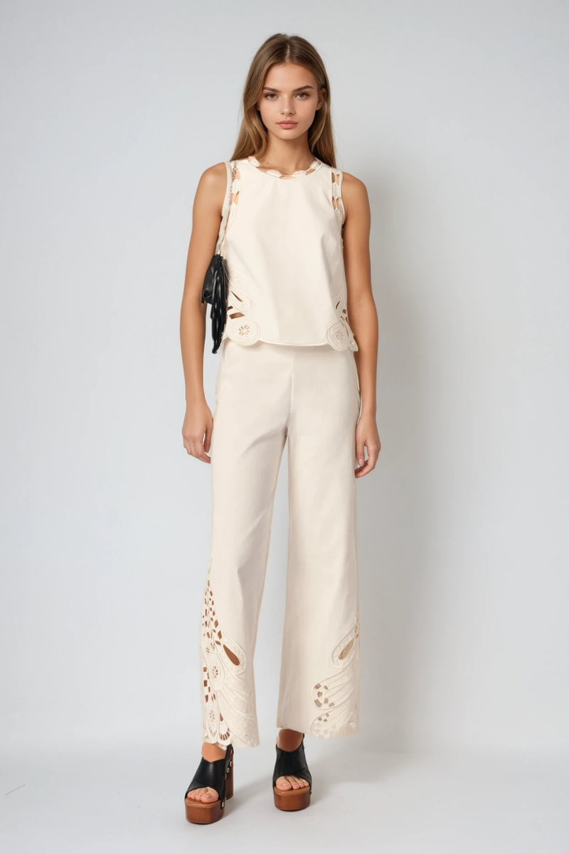 Bhavana Embroidered Cutout Pants Set