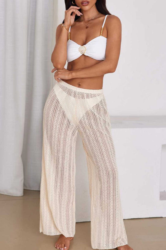Bikini Set With Crochet Hollow-out Pants