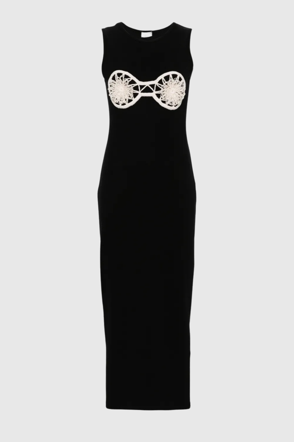 Bjartur Flower Sleeveless Knit Maxi Dress in Black