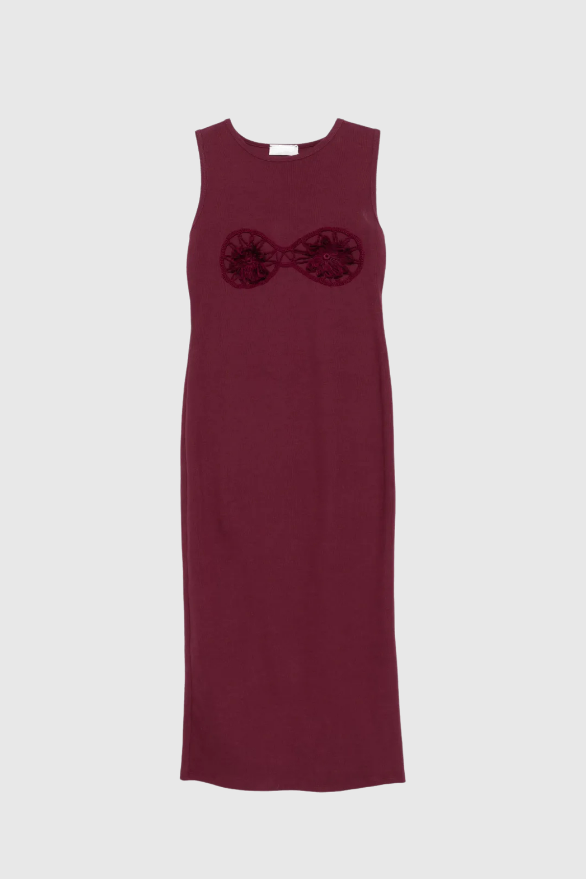 Bjartur Flower Sleeveless Knit Maxi Dress in Red