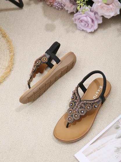 Siketu | V-strap Rhinestone Sandal