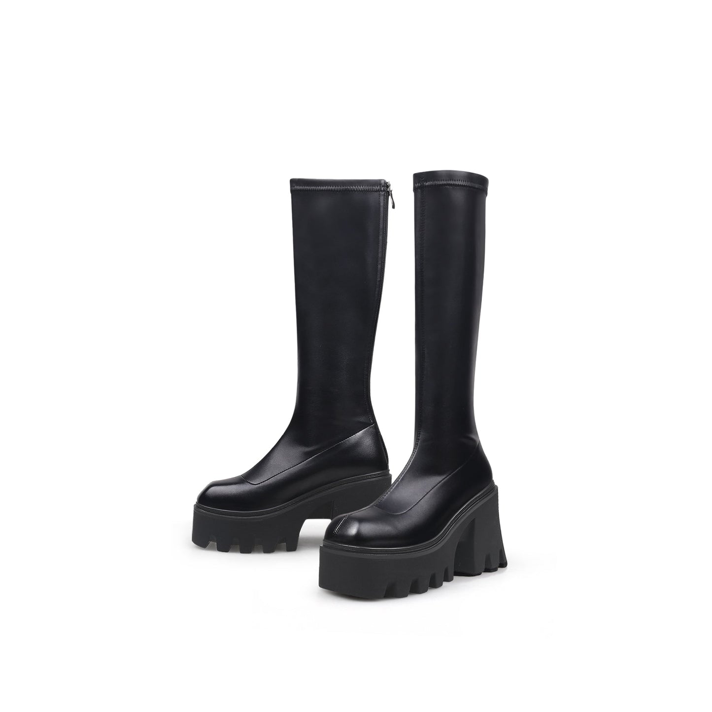 Jadyrose | Black Chunky Heel Knee High Boot