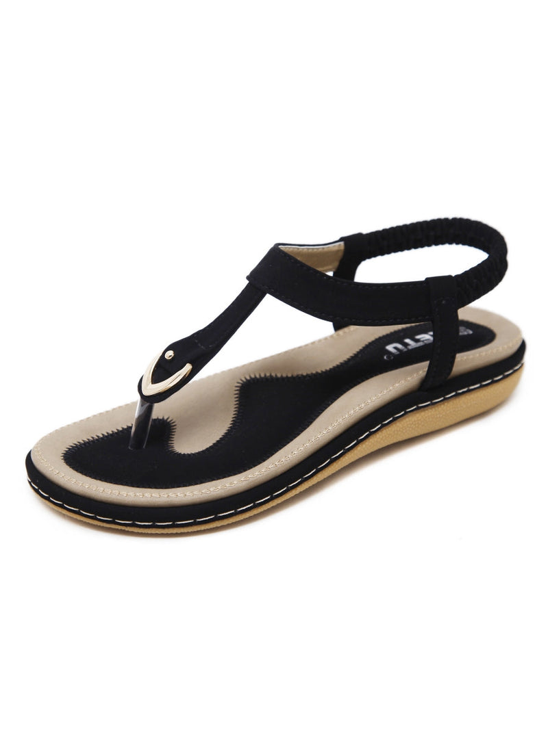Siketu | Signature T-strap Black Slingback Sandal