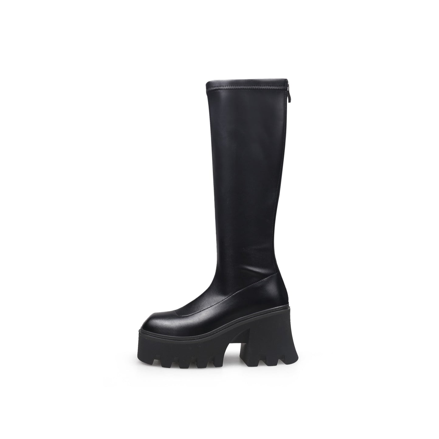 Jadyrose | Black Chunky Heel Knee High Boot