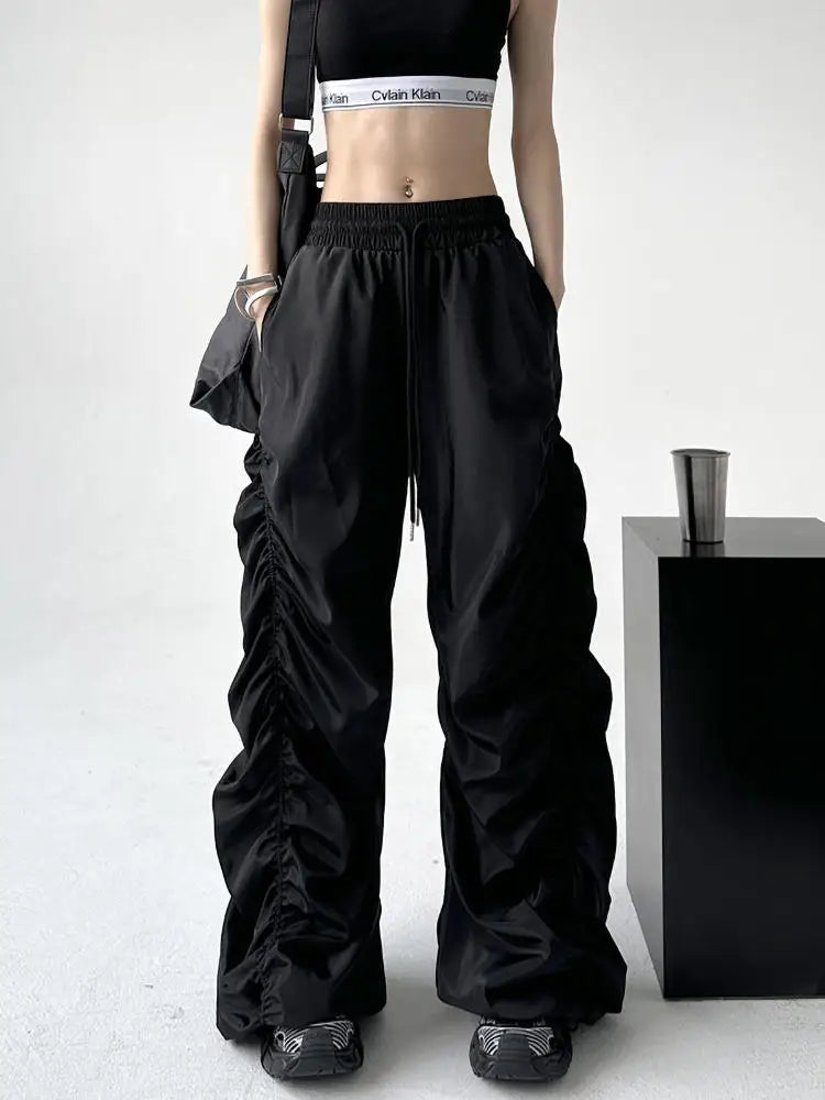 Comfortable Black Baggy High-waist Halloween Pants