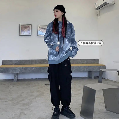 Black Cargo Pants Gothic High Waist Techwear Pants