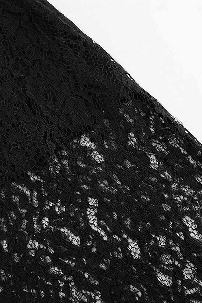 Black Lace Midi Skirt