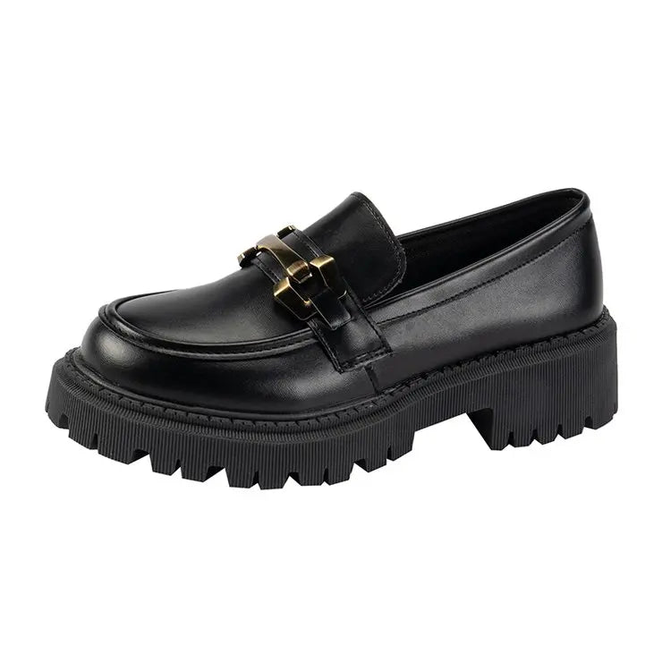 Patent Leather Slip on Platform British Tassel Work Spring Flats Loafers