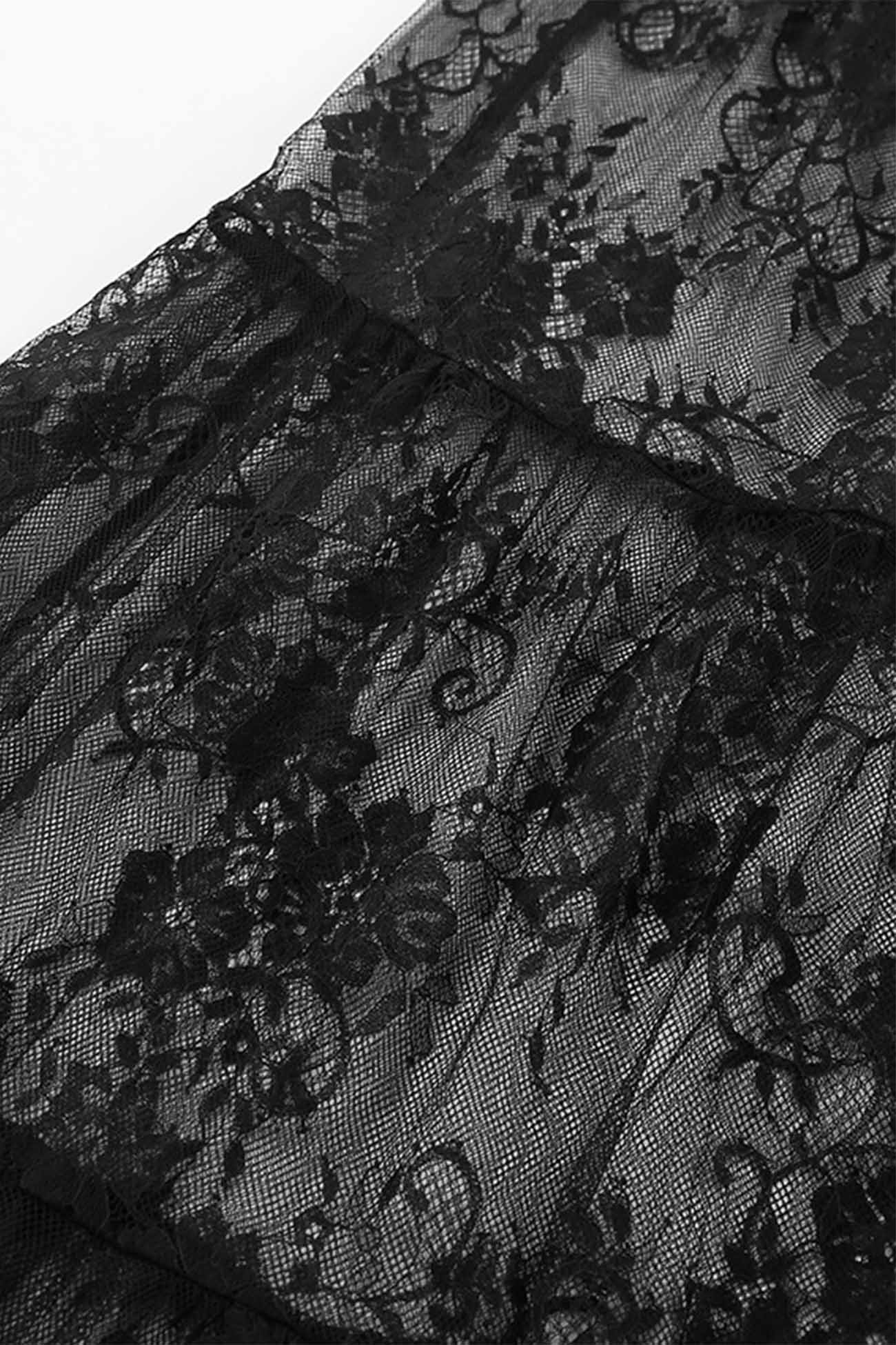 Black Sheer Lace Skirt