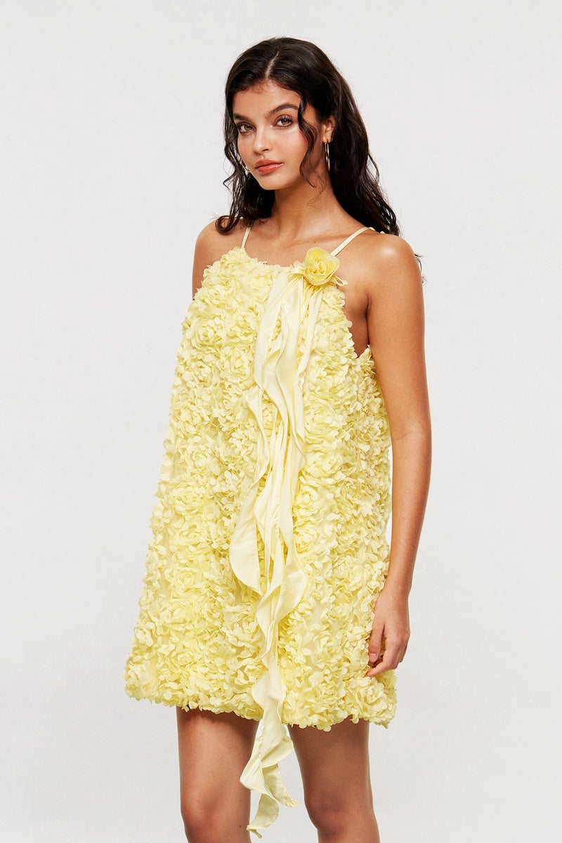 Blagica Flower Halter Neck Mini Dress