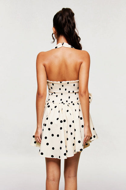 Blai Dot Bow Ruffle Mini Dress