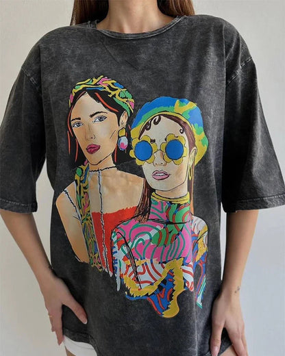 Acid Wash Print T-shirt