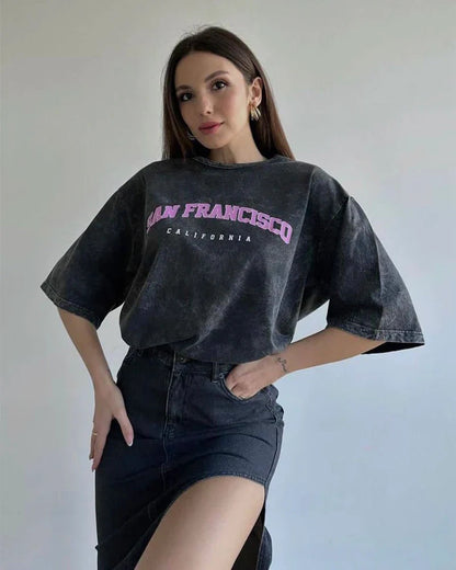 Acid Wash Print T-shirt