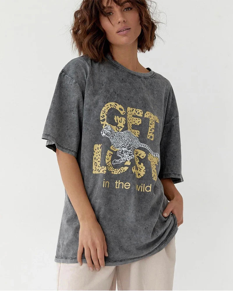 Acid Wash Print T-shirt