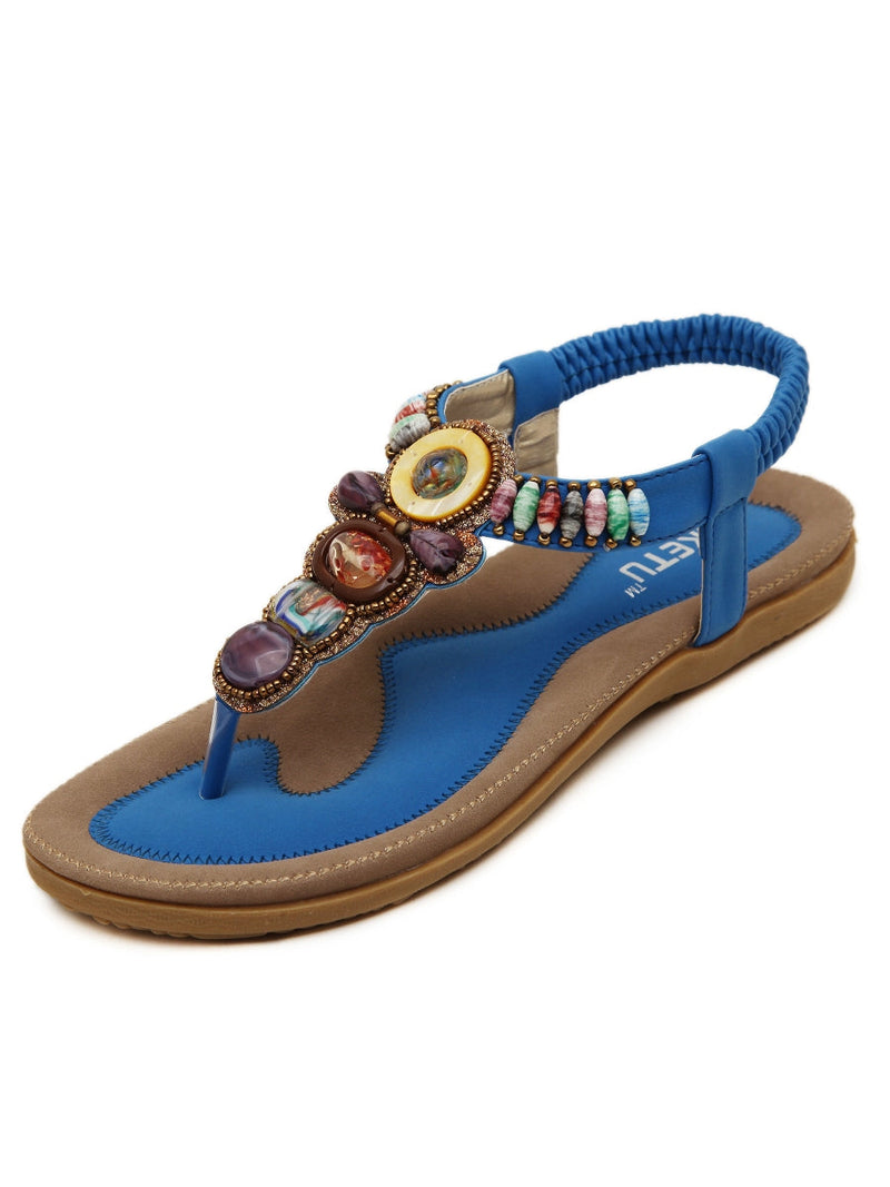 Siketu | Blue Beaded Sandal