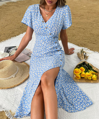 Larkin Midi Dress - Blue Print