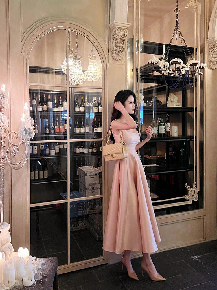 Blush Pink Maxi Dress _ High-class Birthday & Formal Look
