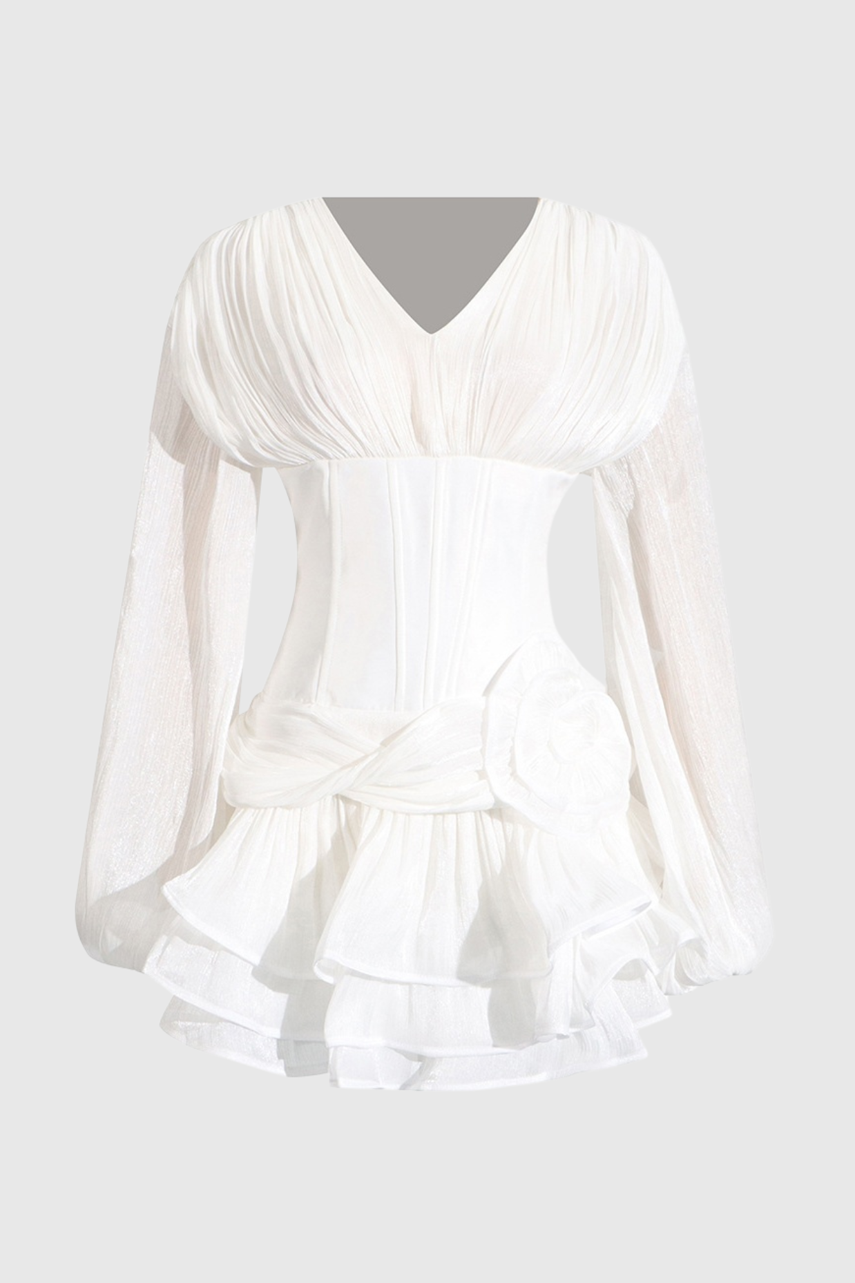 Blysse Applique Pleat Corset Mini Dress