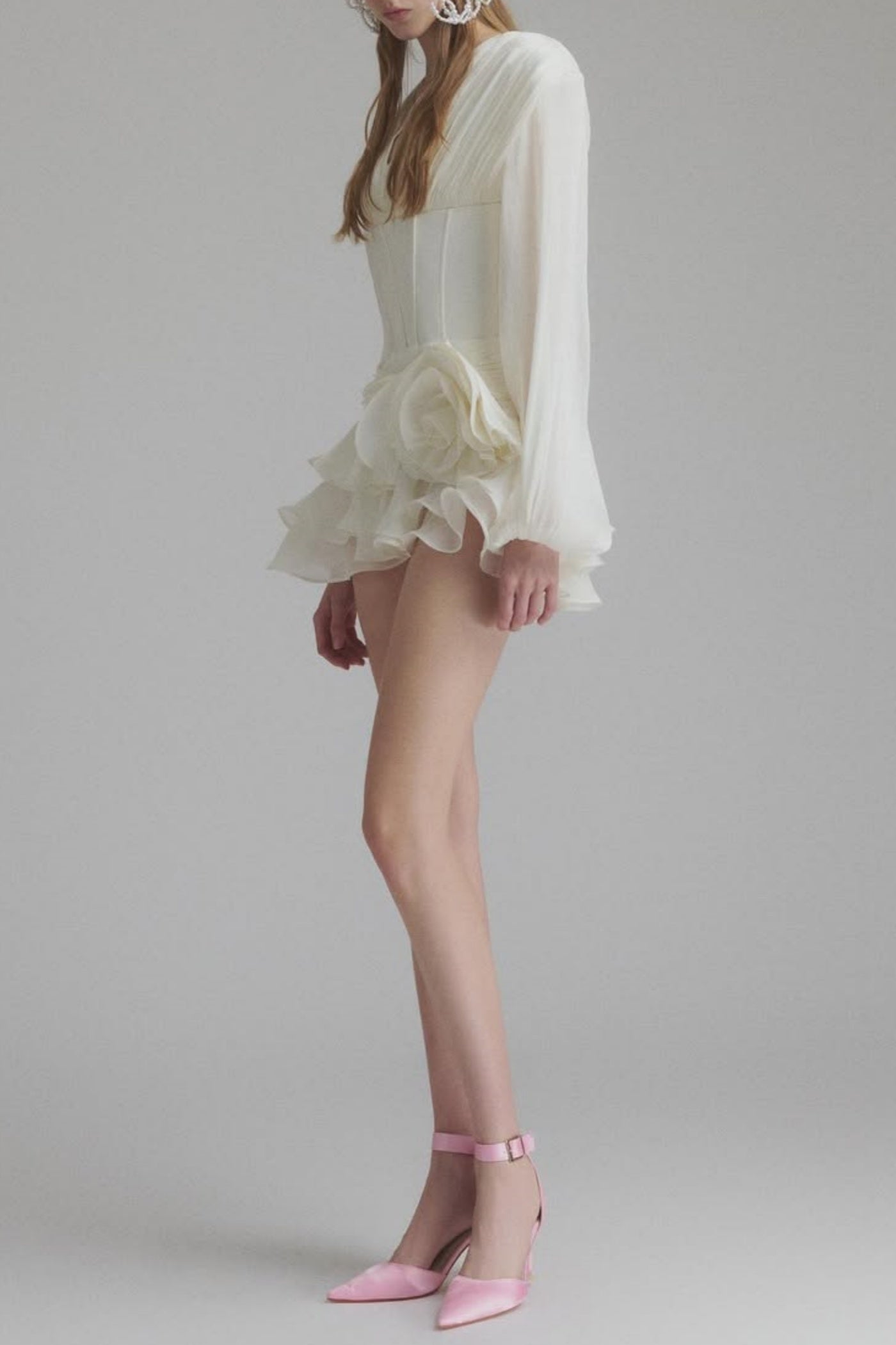 Blysse Applique Pleat Corset Mini Dress