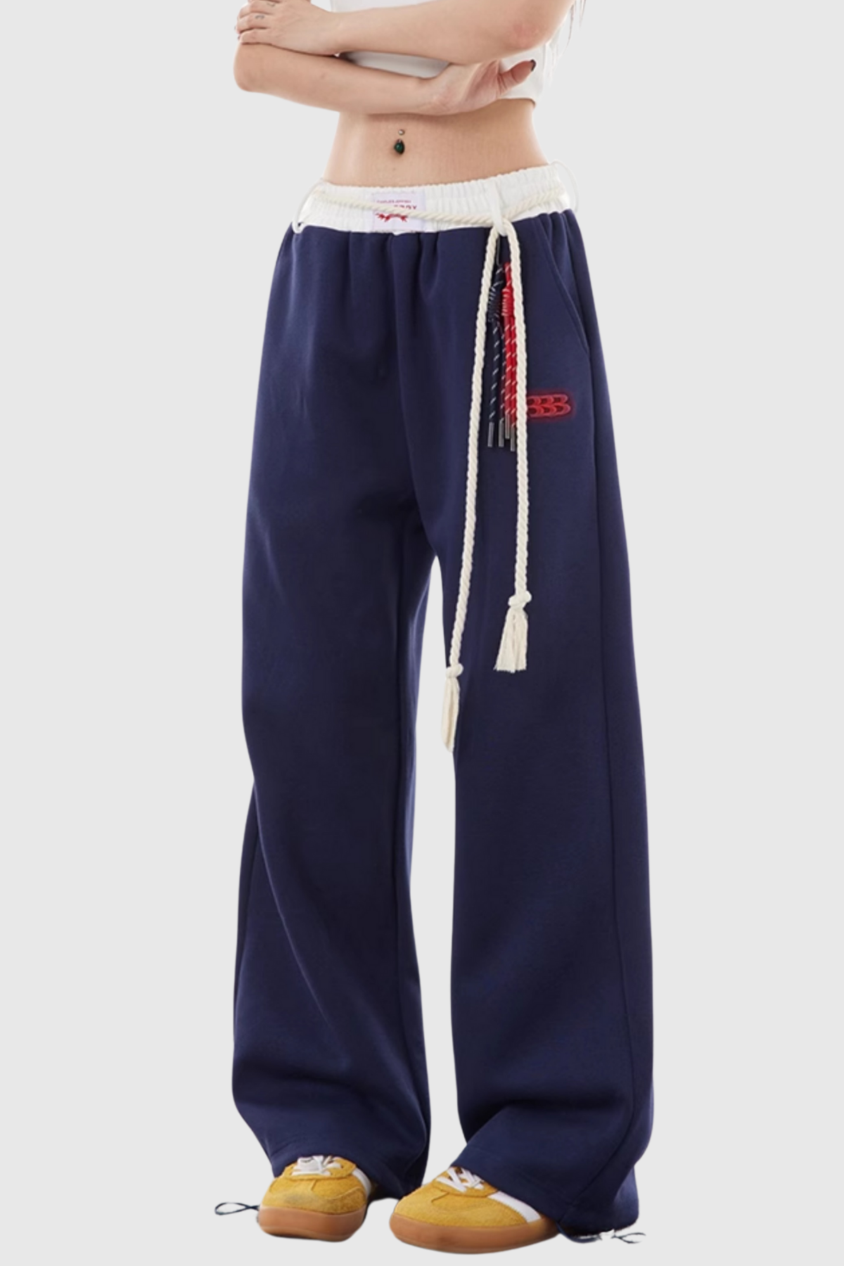 Boann Fringe Pants in Blue