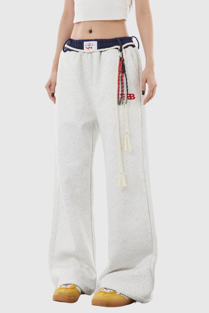 Boann Fringe Pants in White