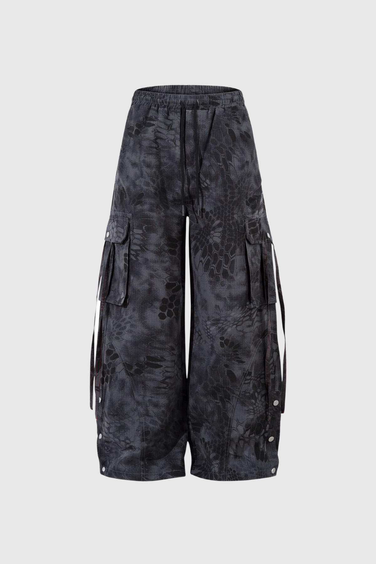 Boaventura Python Pattern Cargo Pants in Black