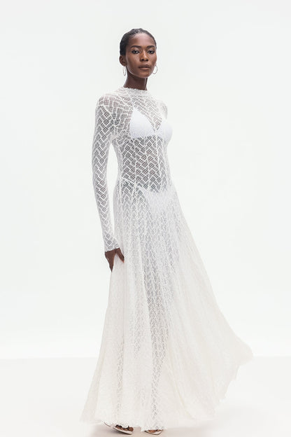 Boele Lace Stripe Maxi Dress