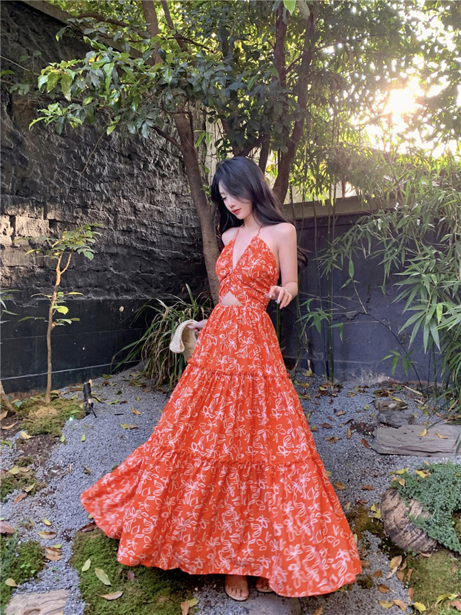 Halter Maxi Dress _ Exotic Vacation Look
