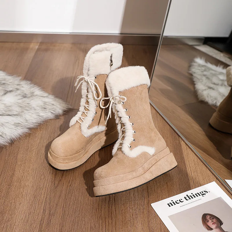 Thick Sole Wool Warm Mid-tube Platform Non-slip Snow Boot