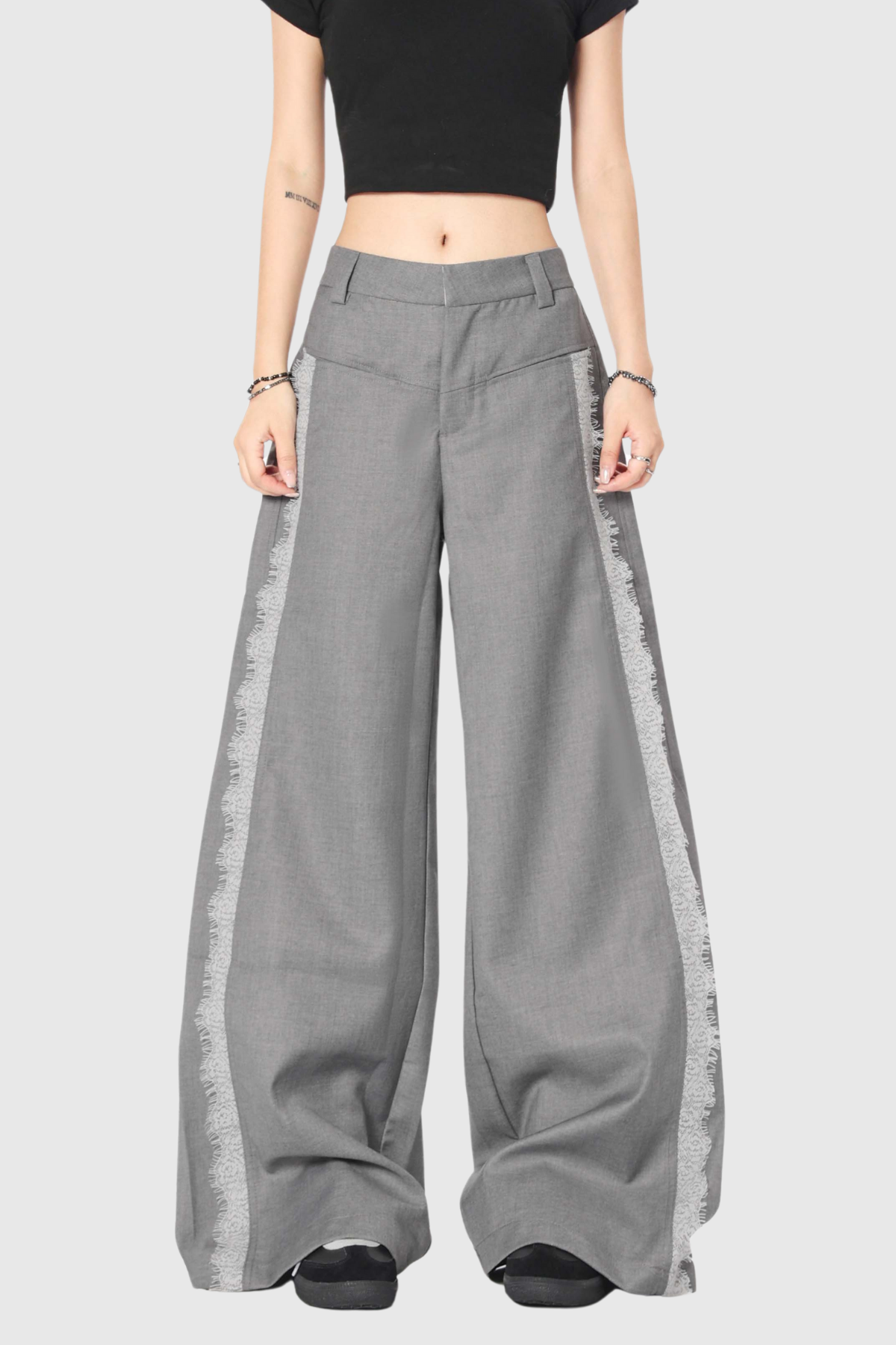Boubacar Lace Pants in Grey