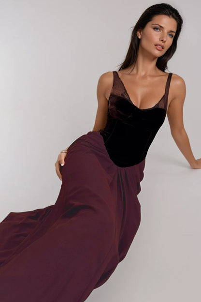 Boyan Mesh Ruch Maxi Dress