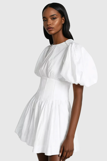 Boyka Balloon Sleeve Ruch Mini Dress