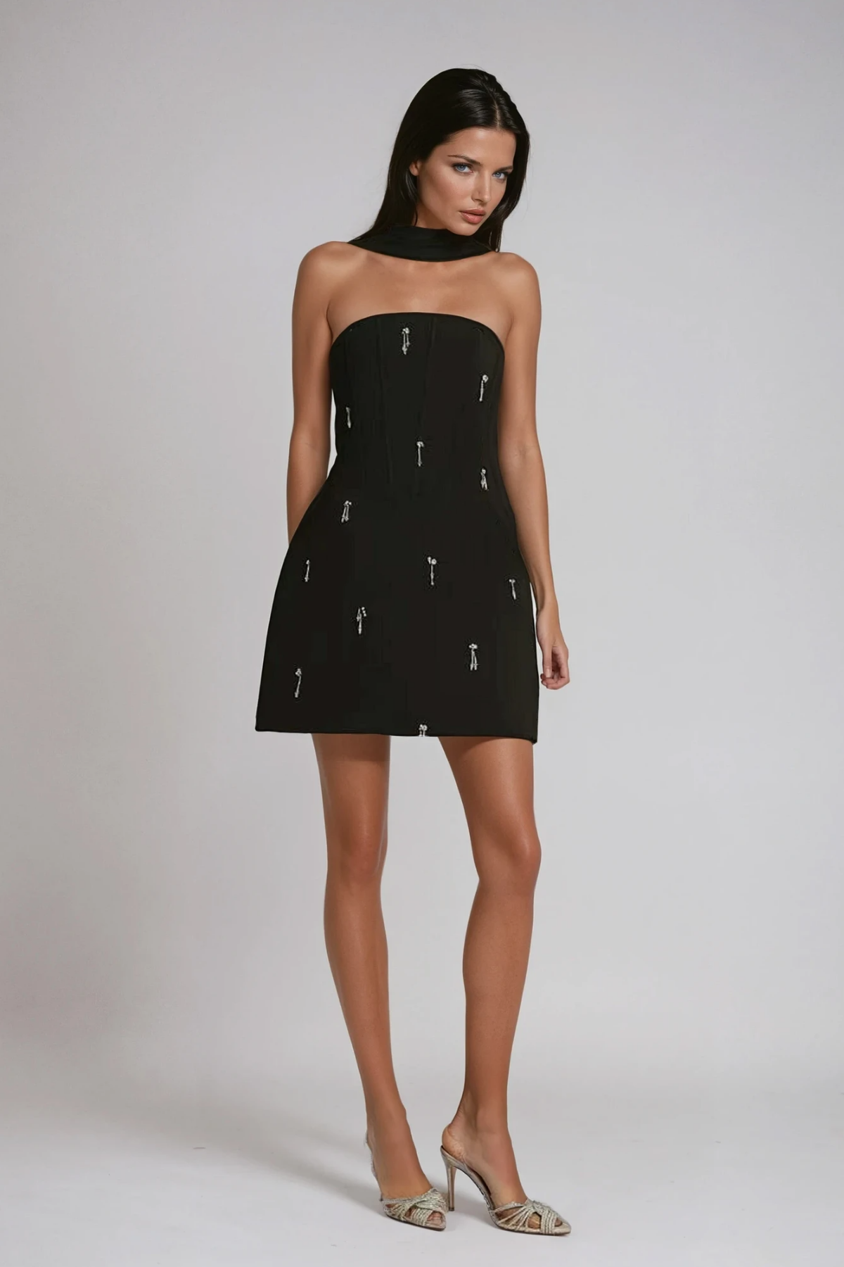 Bradamante Chain Halter Neck Mini Dress