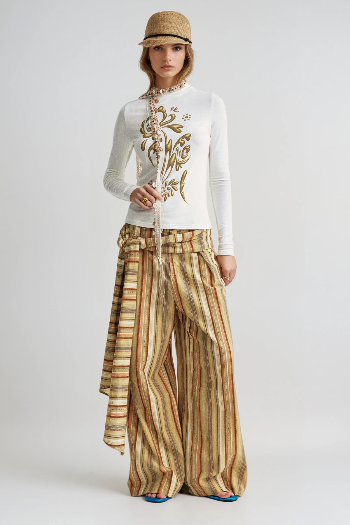 Brando Stripe Lace Up Pants
