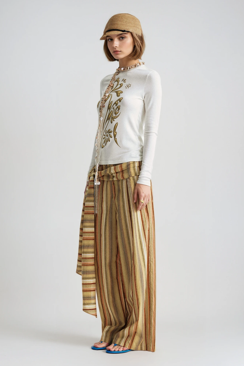 Brando Stripe Lace Up Pants