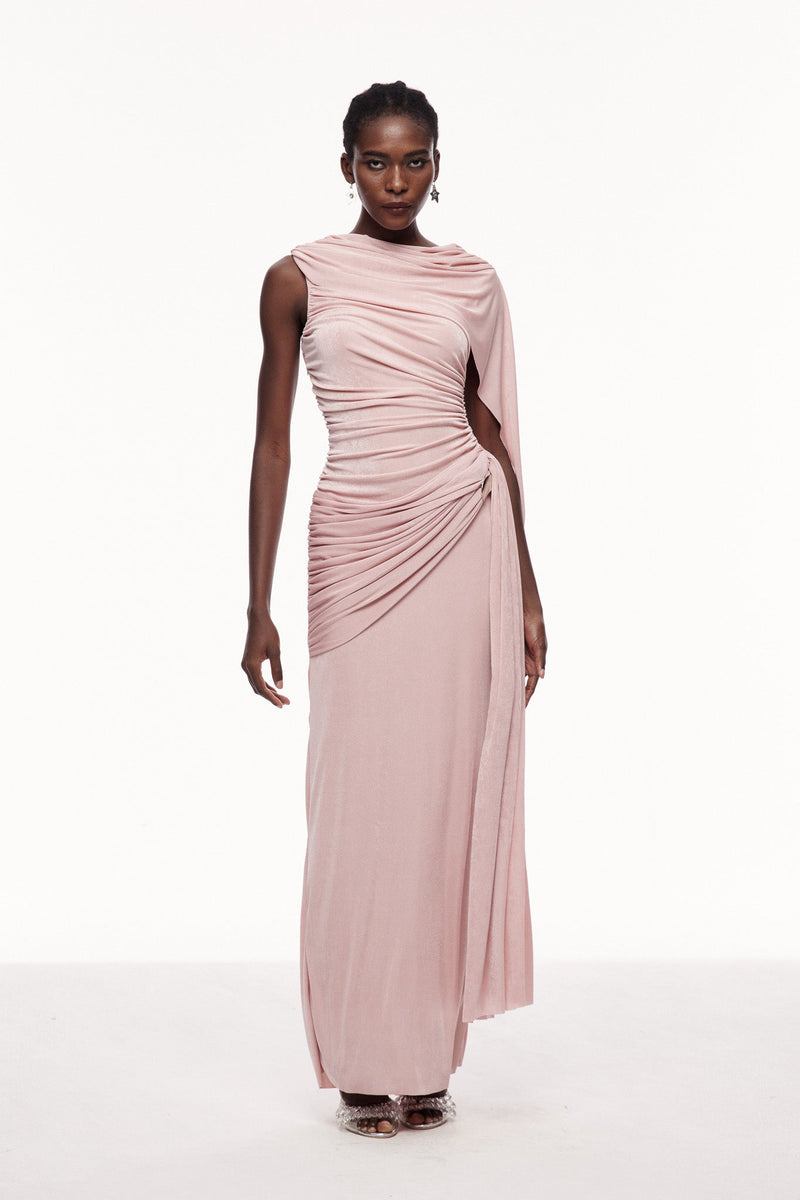 Brandt Ruch Shawl Maxi Dress in Pink