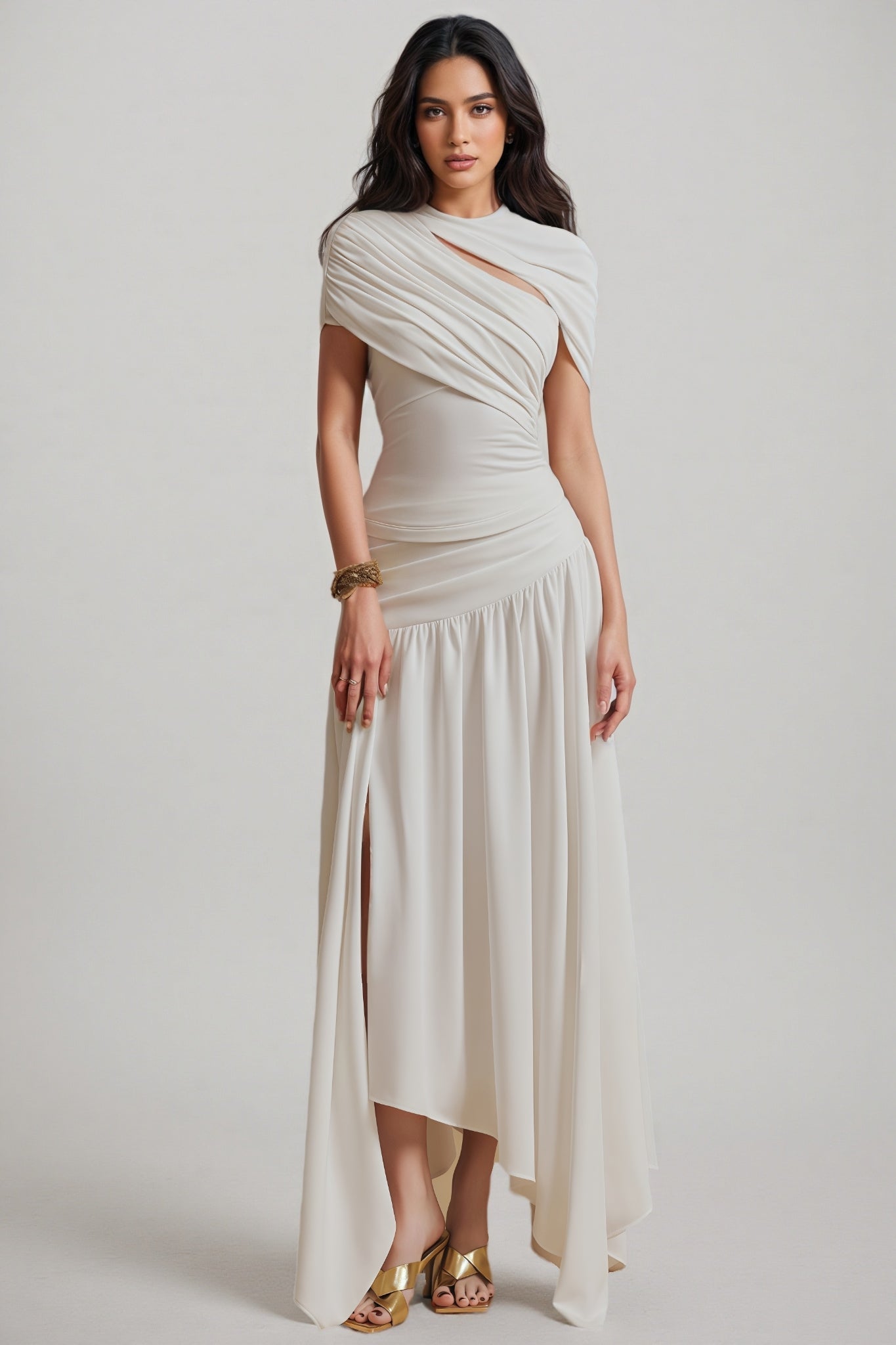Kestyn Pleated Maxi Dress Two-piece Set