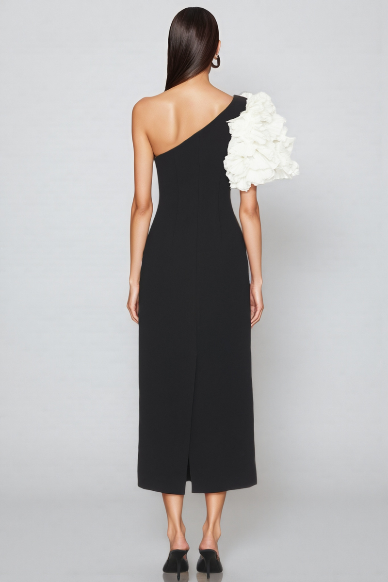 Zephyr Black 3d Midi Dress