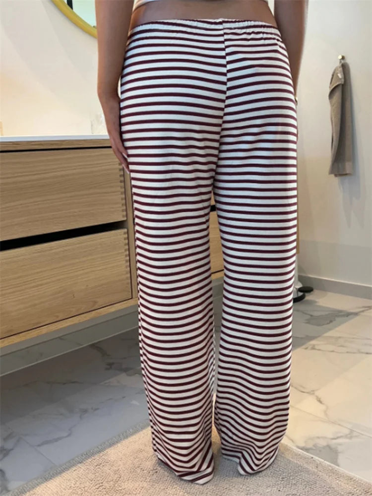 Plaid Print Wide Leg Spring Summer Pant