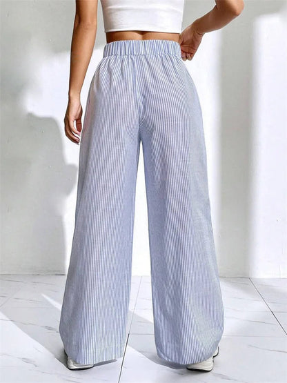 Loose High Waist Striped Lounge Pant