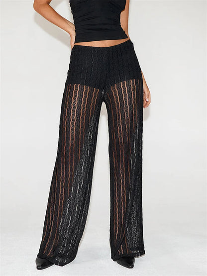 Loose Plaid Print Drawstring Summer Pant