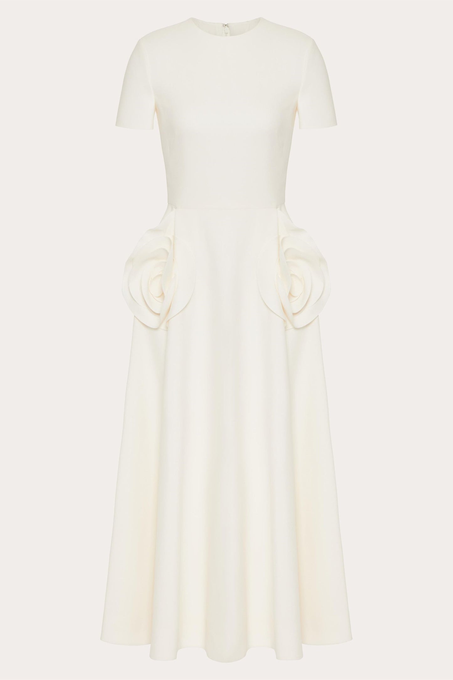 Ava Applique Short Sleeves Midi Dress